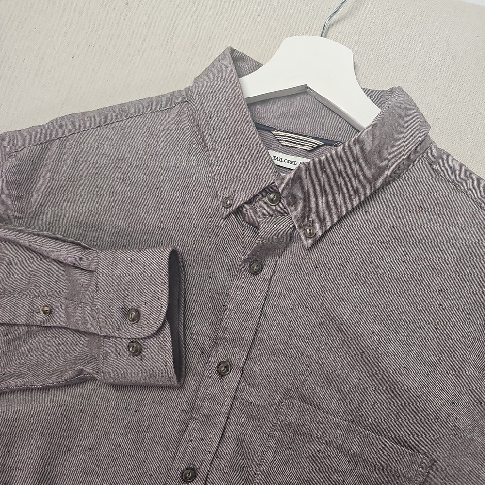 Jos A Bank 1905 Tailored Fit Shirt Men's XL Brown Long Sleeve Button Down Cotton